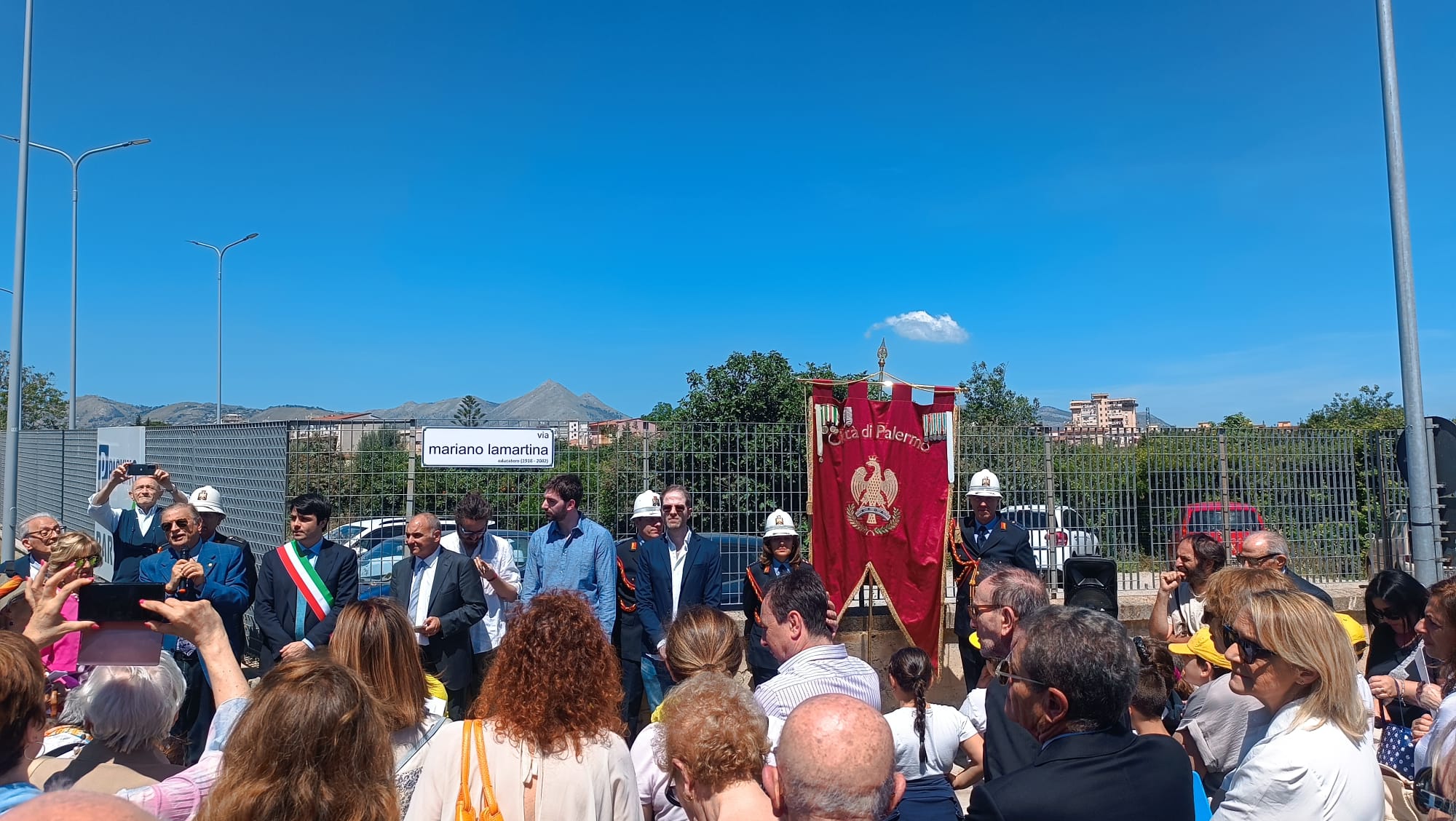 Mariano Lamartina, educatore, umanista, intitolazione via, Palermo, cerimonia, ex alunni, autorità, famiglia, Umanesimo, insegnamento, commemorazione