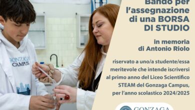 Gonzaga Campus  Borsa di studio “Antonio Riolo” al liceo STEAM per rendere un giovane protagonista del futuro