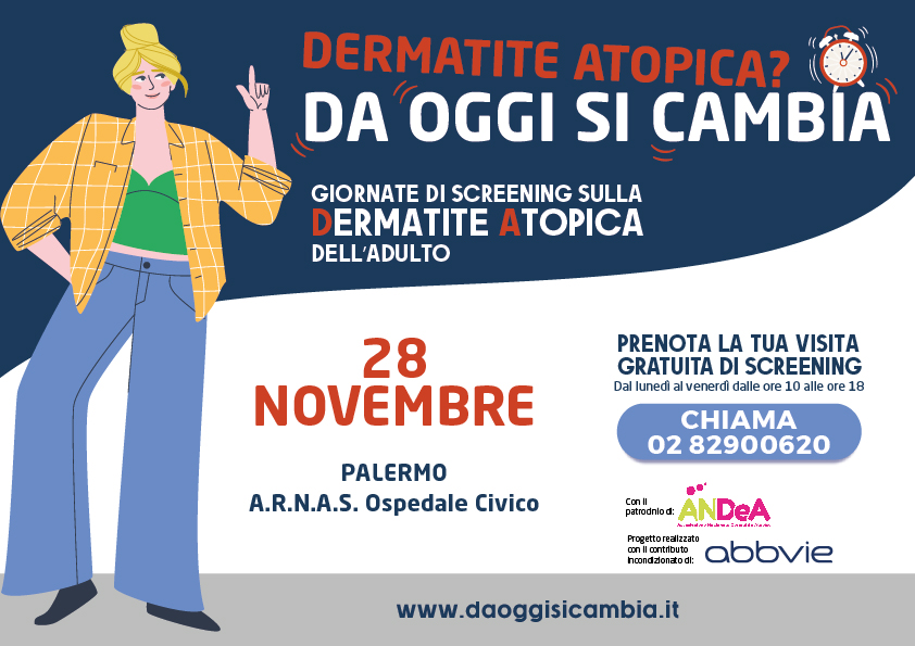 DERMATITE ATOPICA, A PALERMO SCREENING GRATUITI SU PRENOTAZIONE